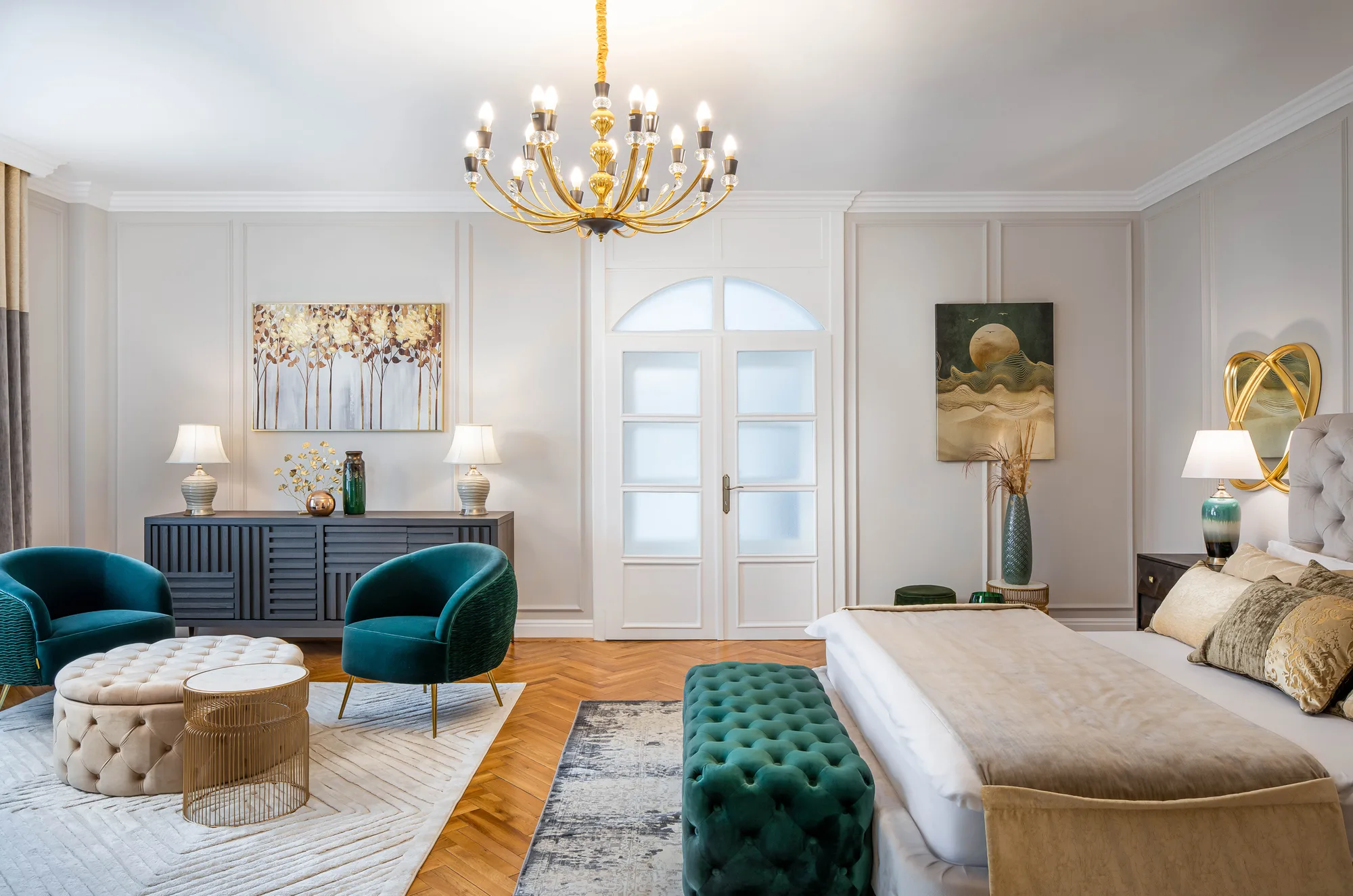 Amenajare interioara rezidentiala — VILA CLASICA CONTEMPORANA, stil clasic colorat, Timisoara. Imagine 3 din 11