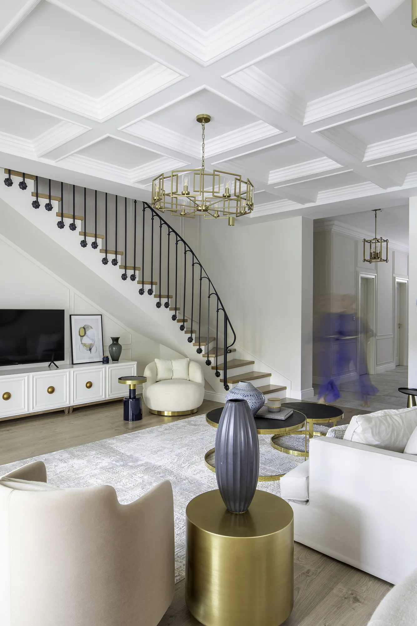 Amenajare interioara rezidentiala — Vila contemporana cozy, stil contemporan, Timisoara. Imagine 5 din 11
