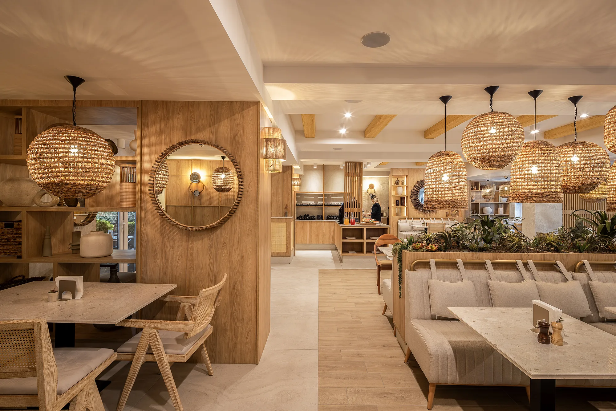 Amenajare interioara comerciala — RESTAURANT SERENITY, stil wabi sabi, Timisoara. Imagine 3 din 8